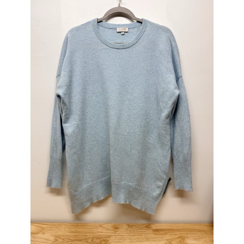 Kinross Cashmere Sweater Womens Light Blue Oversized Medium Soft #56